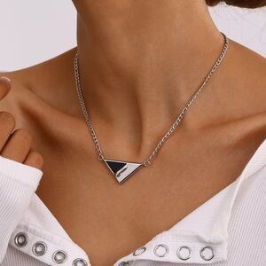 Elegant 18 K Gold Plated Stainless Steel Triangle Necklace